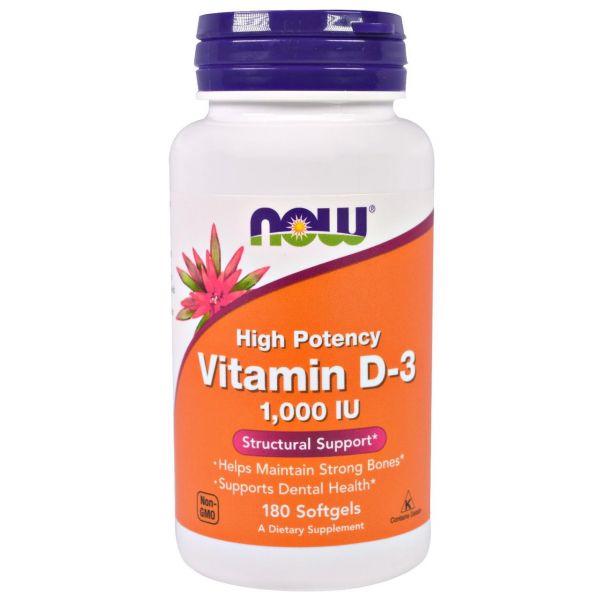 NOW Foods Vitamin D-3 1000 180 softgel
